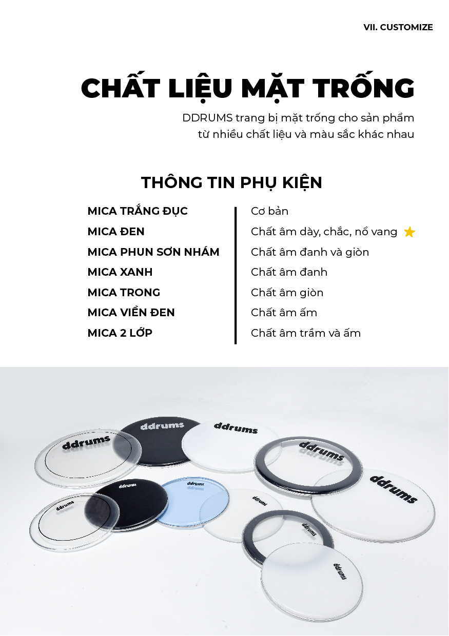 Mẫu trống đa dạng